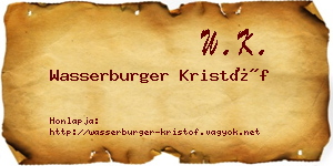 Wasserburger Kristóf névjegykártya